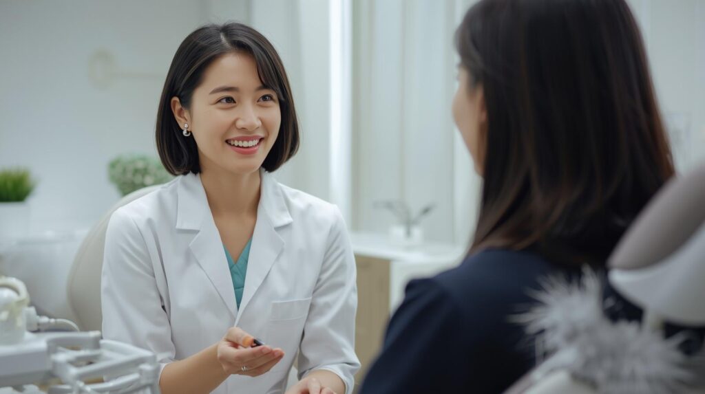 喫煙と歯周病に関するカウンセリング風景